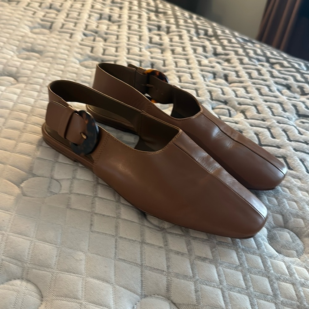 Vince Cardot Suede Tortoise Buckle Ballet Flat